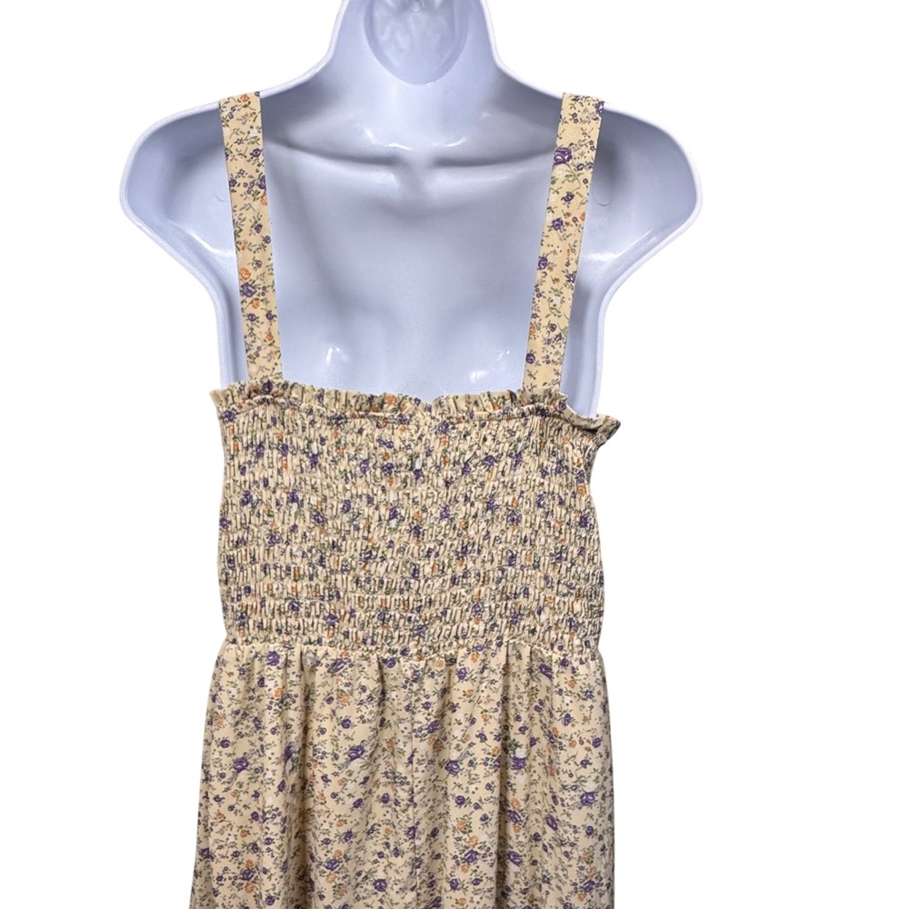 Floral Smocked Midi Dress Ruffle Tiered L Cottagecore Milkmade Prairie Feminine‎ - Picture 5 of 10